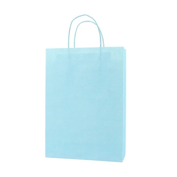 Papiertasche mit gedrehtem Papiergriff Hellblau 25 x 35 + 10cm