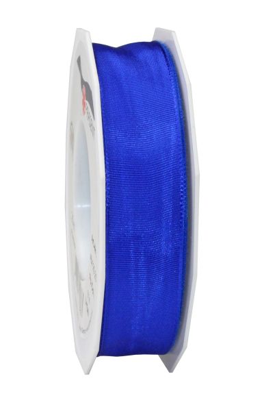 Satinband mit Draht Blau in 25mm/25m