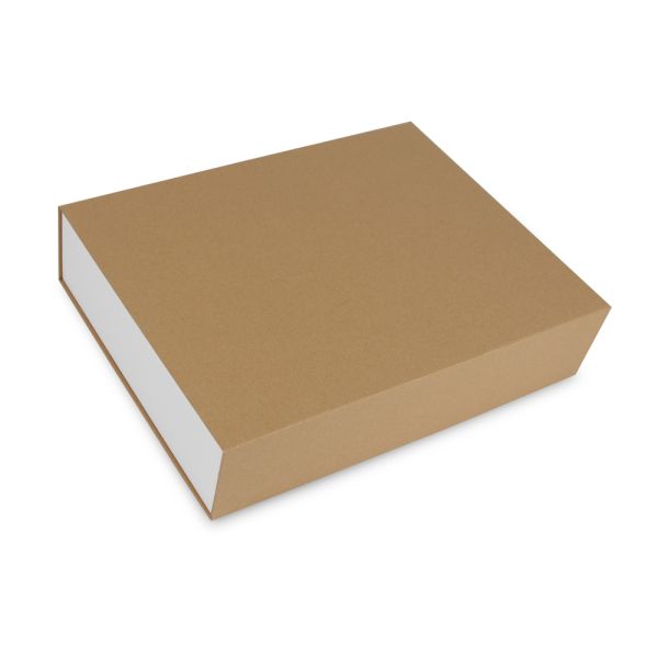 Magnetfaltbox Natur/Weiß matt in 35x25x10 cm