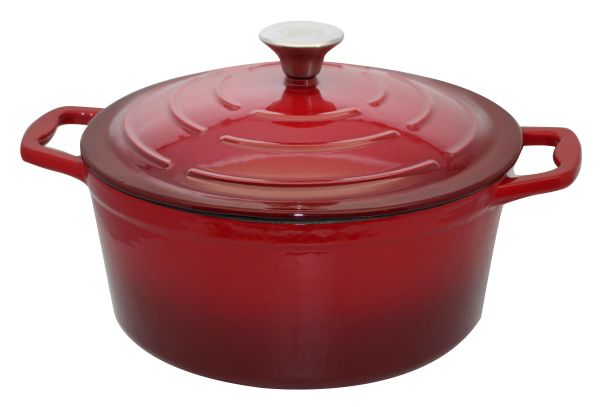 ELO Guss Kochtopf mit Deckel 26cm Kirschrot