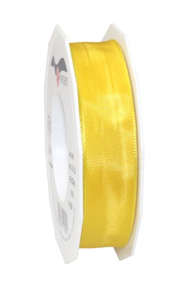 Satinband mit Draht 25mm/25m Gelb