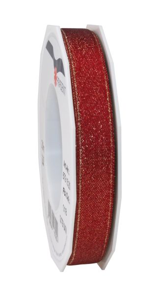 Satinband Glitter Weinrot Breite 15mm/20m