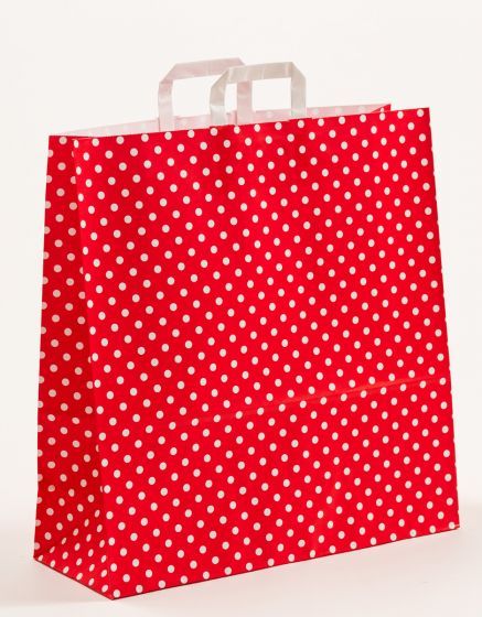 Flachhenkeltasche Punkte Rot 45 x 47 + 17cm