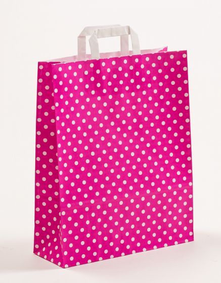 Flachhenkeltasche Punkte Pink 32 x 40 + 12cm