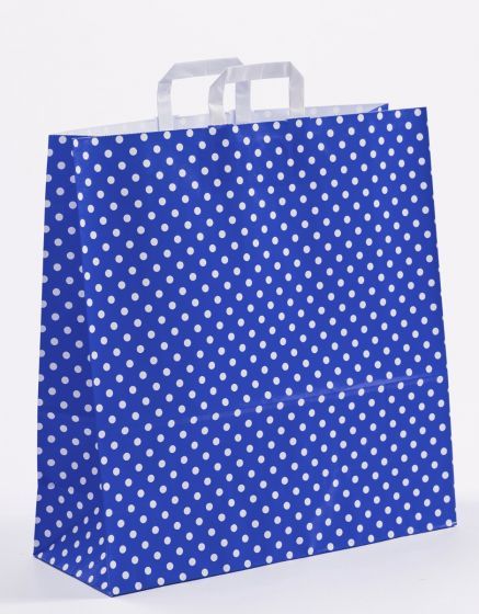 Flachhenkeltasche Punkte Blau 45 x 47 + 17cm