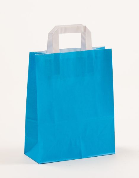 Flachhenkeltasche Uni Blau 22 x 28 + 10cm