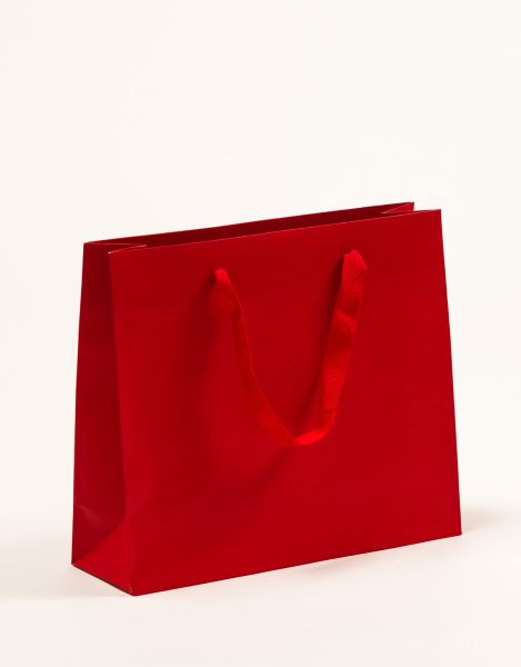 Deluxe Tasche Kraftpapier Rot 32 x 27,5 + 10cm
