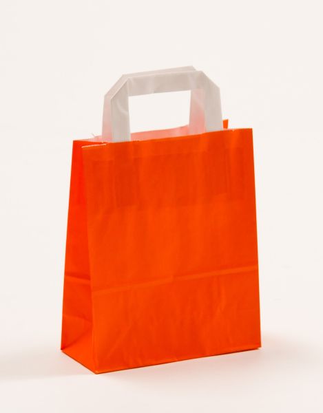 Flachhenkeltasche Uni Orange 18 x 22 + 8cm