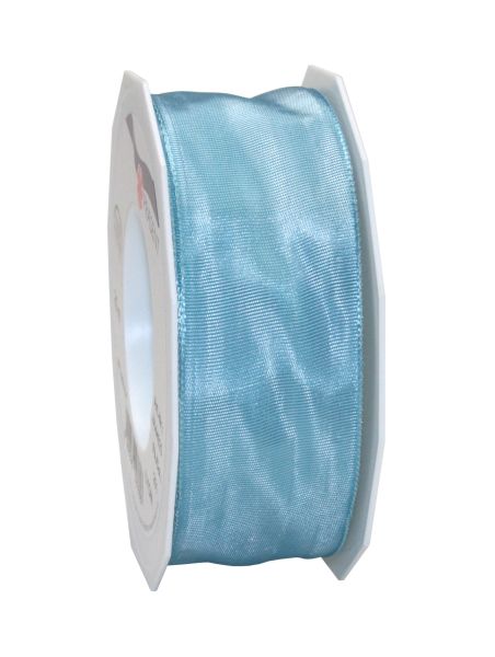 Satinband mit Draht Hellblau in 40mm/25m