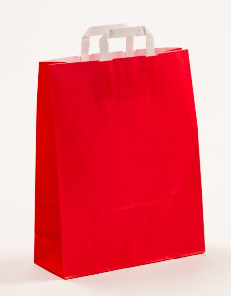 Flachhenkeltasche Uni Rot 32 x 40 + 12cm