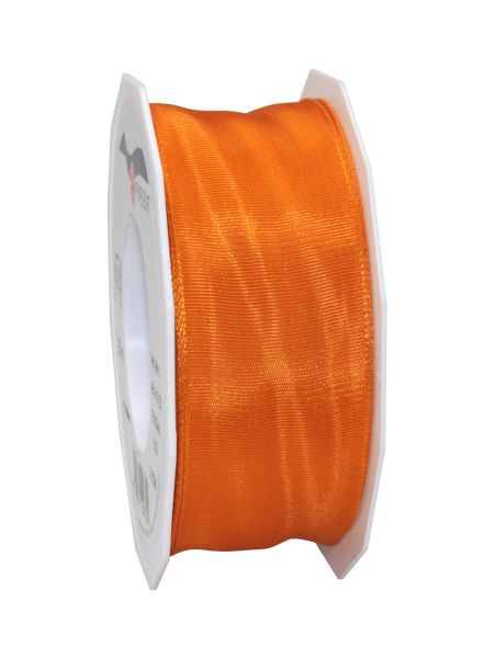 Satinband mit Draht Orange in 40mm/25m