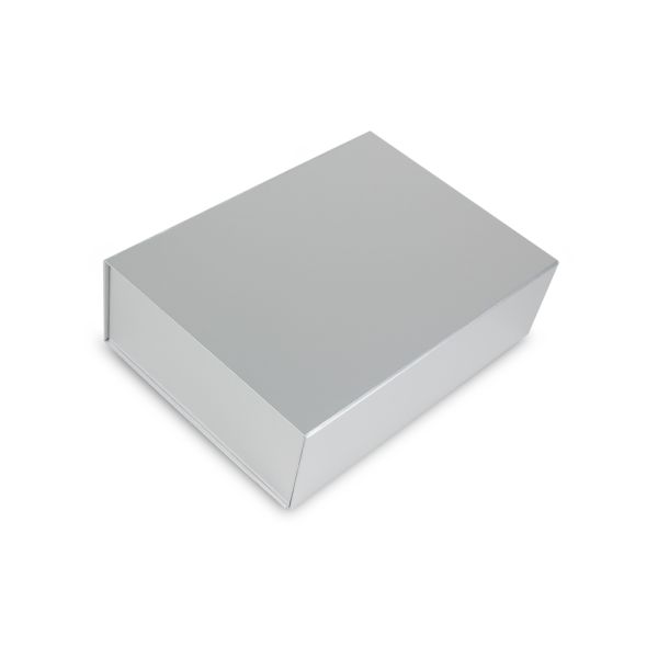 Magnetfaltbox Silber glossy in 23x23x11 cm