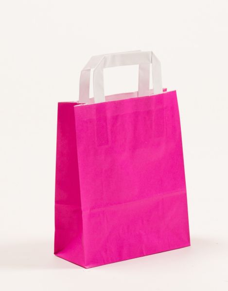 Flachhenkeltasche Uni Pink 18 x 22 + 8cm