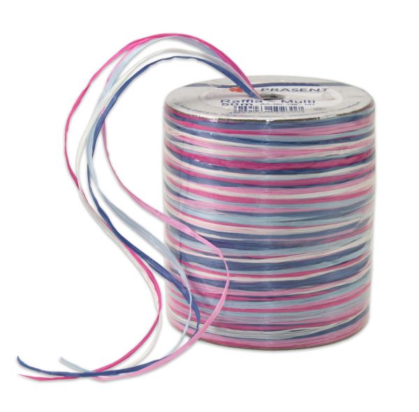 Raffia-Multicolour Hellblau