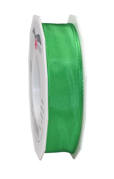 Satinband mit Draht 25mm/25m Jade