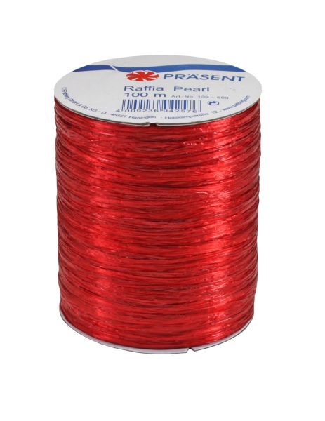 Raffia Pearl Band SONDERPOSTEN Rot