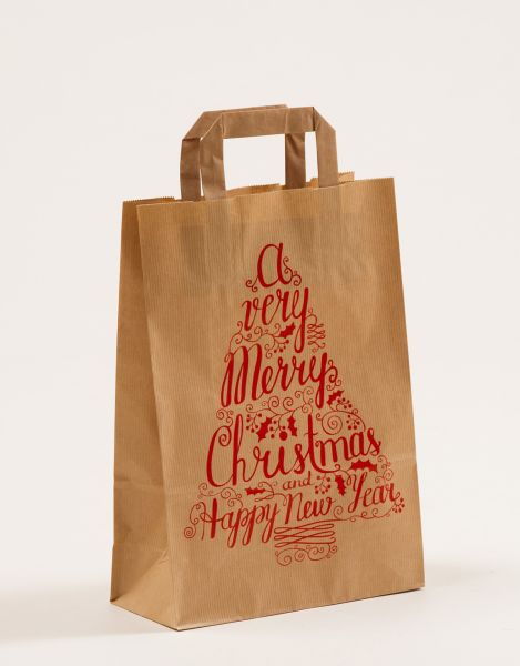 Flachhenkeltasche Merry Christmas 22 x 31 + 10cm