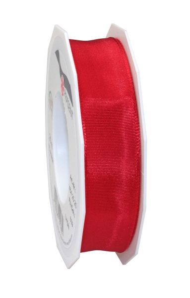 Satinband mit Draht Rot in 25mm/25m