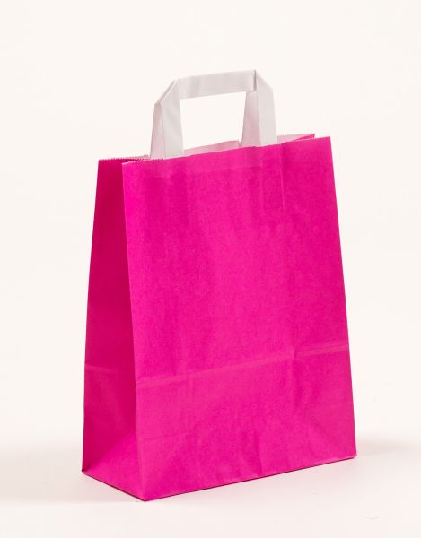 Flachhenkeltasche Uni Pink 22 x 28 + 10cm