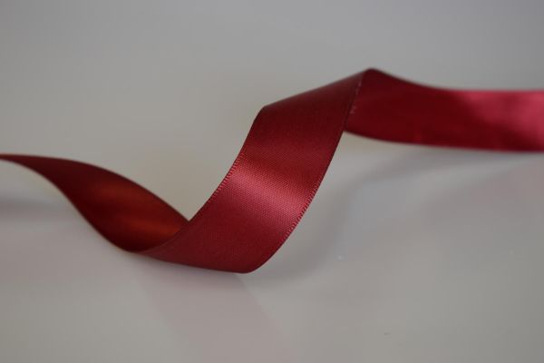 Doppel Satinband 25mm/25m Intensiv Rot