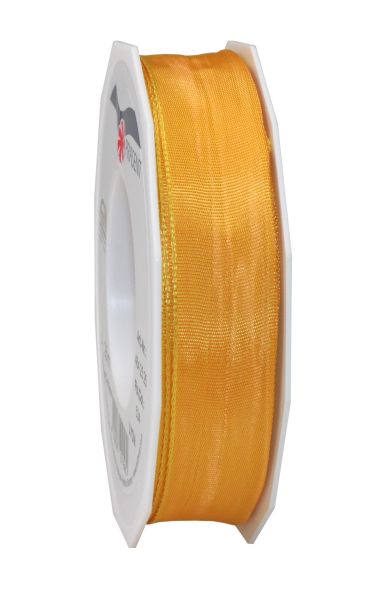 Satinband mit Draht Pfirsich in 25mm/25m