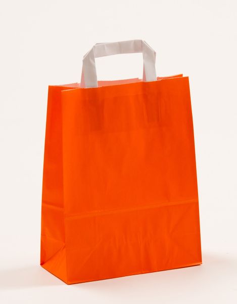 Flachhenkeltasche Uni Orange 22 x 28 + 10cm