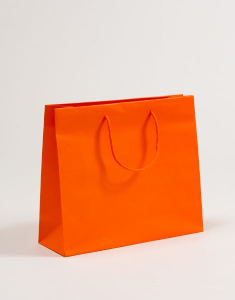 Deluxe Tasche Kraftpapier Orange 36 x 31 + 12cm