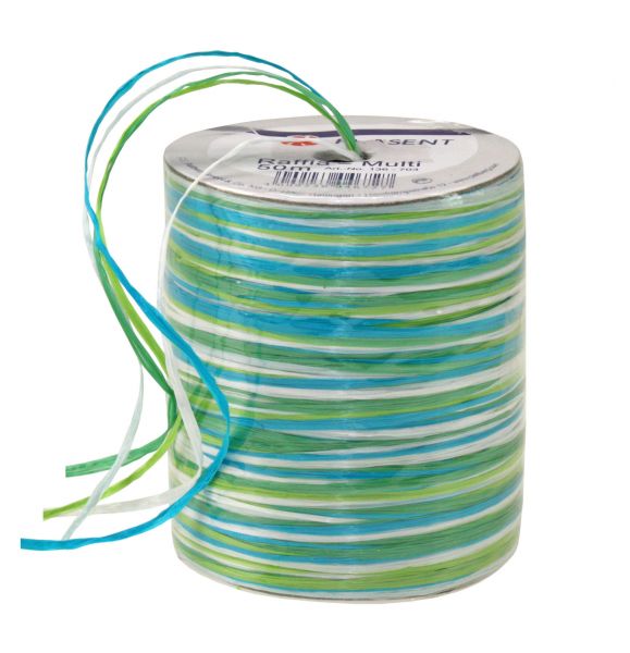 Raffia-Multicolour Türkis