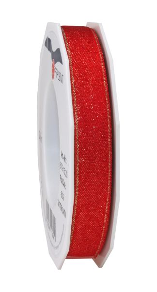 Satinband Glitter Rot Breite 15mm/20m