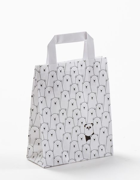 Flachhenkeltasche Panda 18 x 22 + 8cm