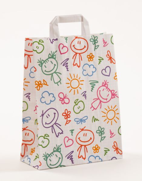 Flachhenkeltasche Kinder Happy 26 x 35 + 12cm