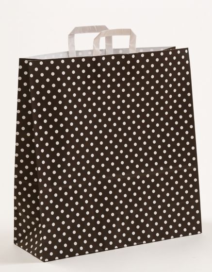 Flachhenkeltasche Punkte Schwarz 45 x 47 + 17cm