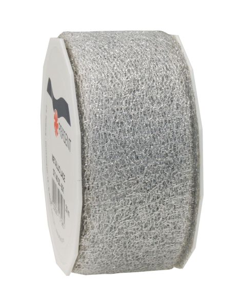 Metallic Gewebeband Silber Breite 40mm/20m