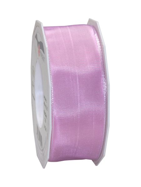 Satinband mit Draht Rosa in 40mm/25m