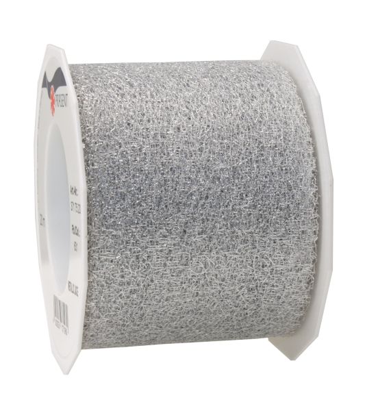 Metallic Gewebeband Silber Breite 72mm/20m